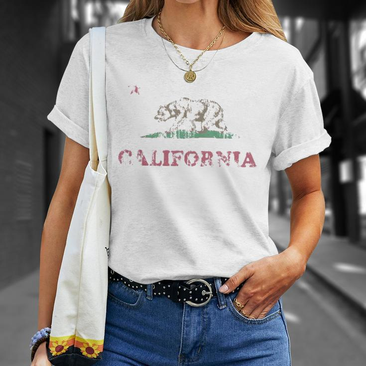 Retro California Republic Flag V2 Unisex T-Shirt Gifts for Her