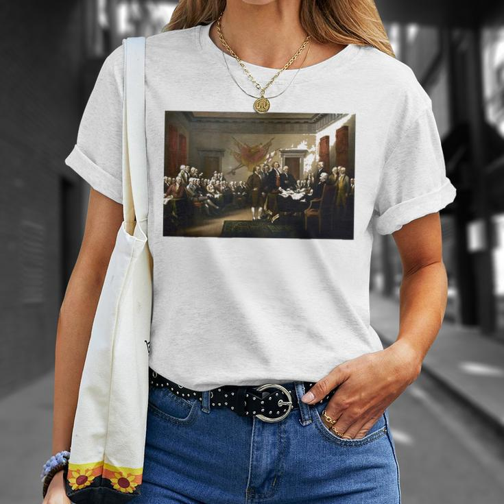 Signing The Declaration Of Independence 4Th Of July Unisex T-Shirt Gifts for Her