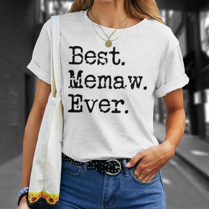 Womens Best Memaw Ever Grandmother Grandma Gift From Grandchildren Unisex T-Shirt Gifts for Her