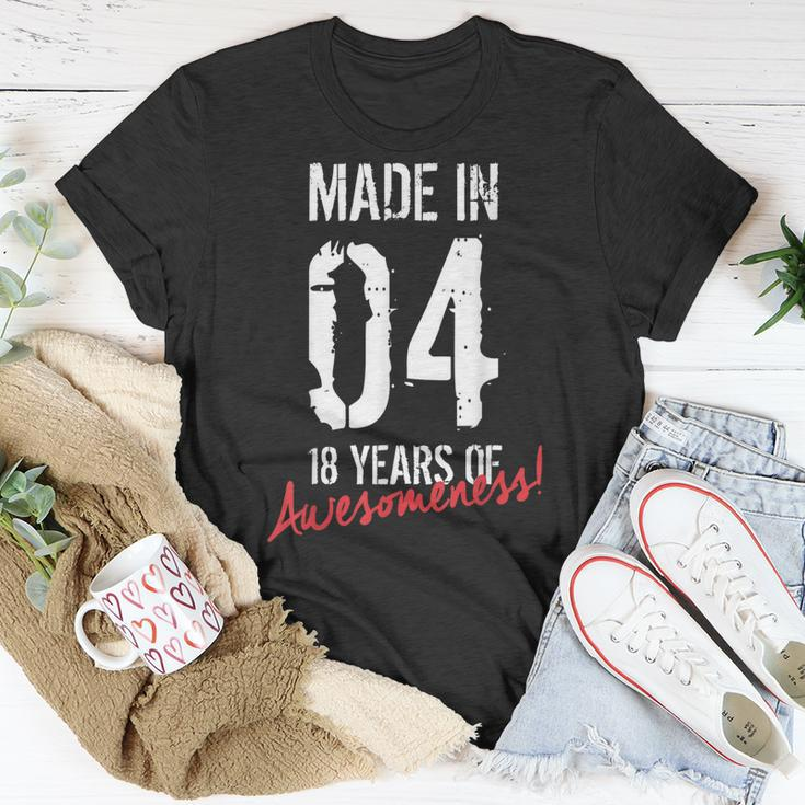 18Th Birthday Boys Girls Awesome Since 2004 18 Year Old T-shirt Personalized Gifts