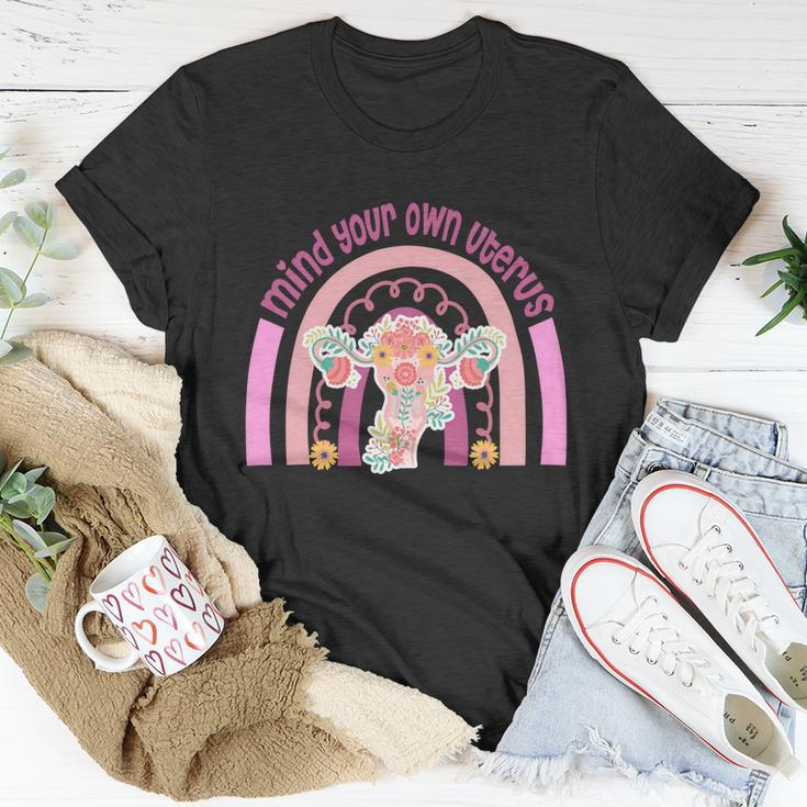 1973 Pro Roe Rainbow Mind You Own Uterus Womens Rights Unisex T-Shirt Unique Gifts