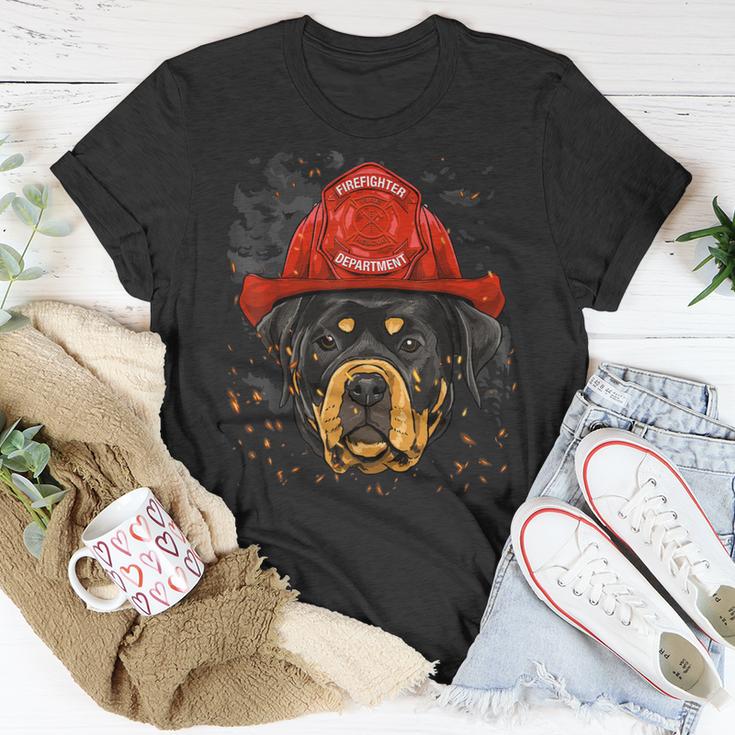 Firefighter Rottweiler Firefighter Rottweiler Dog Lover Unisex T-Shirt