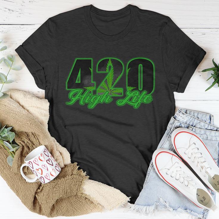 420 High Life Medical Marijuana Weed Unisex T-Shirt Unique Gifts