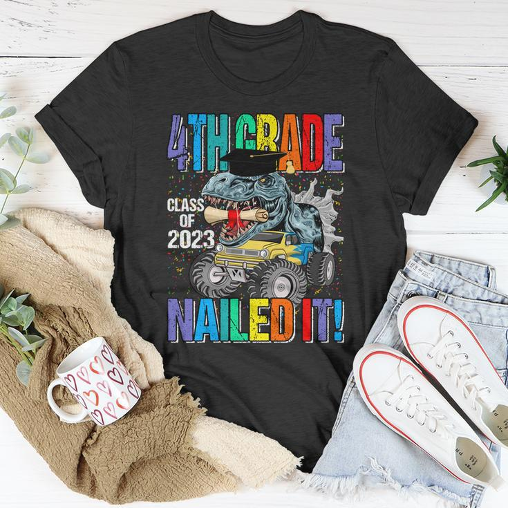 4Th Grade Class Of 2023 Nailed It Monster Truck Dinosaur Gift Unisex T-Shirt Unique Gifts