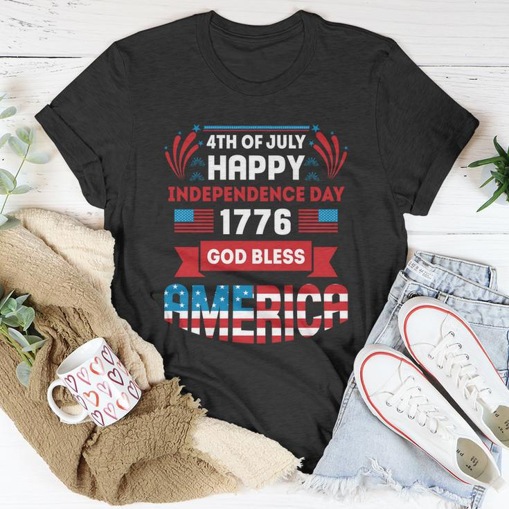 4Th Of July Happy Patriotic Day 1776 God Bless America Gift Unisex T-Shirt Unique Gifts