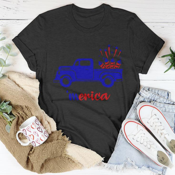 4Th Of July Meria Truck Fireworks Freedom Unisex T-Shirt Unique Gifts