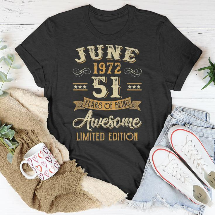 51 Years Awesome Vintage June 1972 51St Birthday Unisex T-Shirt Unique Gifts
