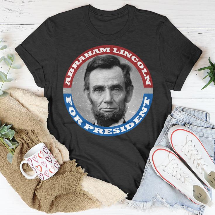 Abraham Abe Lincoln For President Retro Tshirt Unisex T-Shirt Unique Gifts