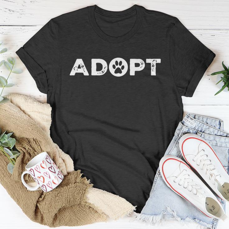 Adopt Show Love To Animals Dog And Cat Lover Paw Gift Unisex T-Shirt Unique Gifts