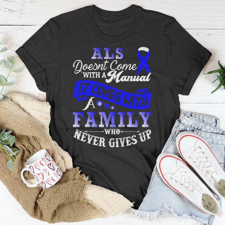 Als Awareness Support Als Fighter Als Warrior Als Family Unisex T-Shirt Unique Gifts
