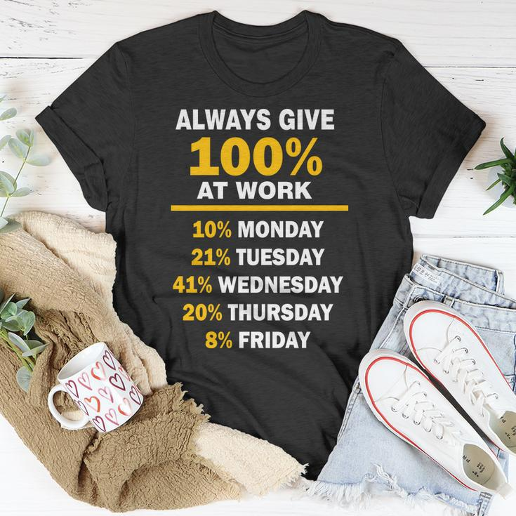 Always Give A 100 At Work Funny Tshirt Unisex T-Shirt Unique Gifts
