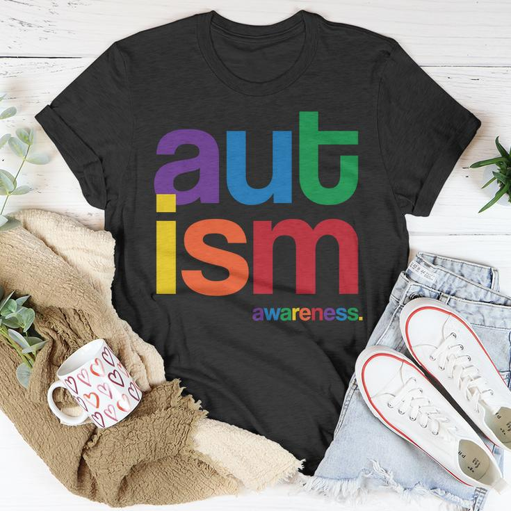 Autism Awareness Rainbow Letters Tshirt Unisex T-Shirt Unique Gifts