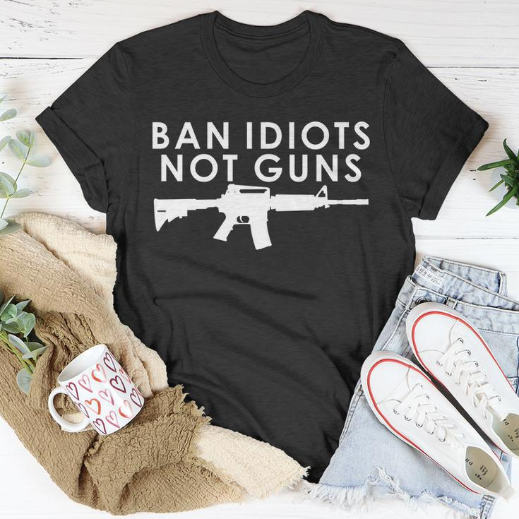 Ban Idiots Not Guns Gun Rights Logo Tshirt Unisex T-Shirt Unique Gifts