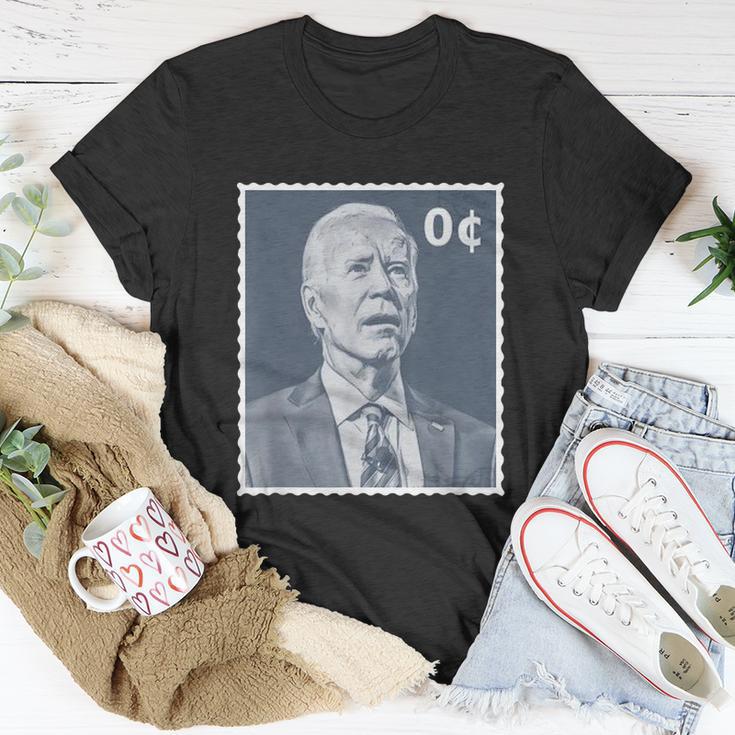 Biden Zero Cents Stamp Shirt 0 President Biden No Cents Tshirt Unisex T-Shirt Unique Gifts