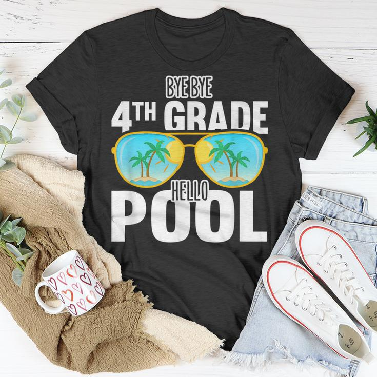 Bye Bye 4Th Grade Hello Pool Sunglasses Teachers Students Unisex T-Shirt Funny Gifts