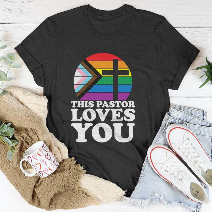 Christian Ally Inclusive Pride Clergy This Pastor Loves You Unisex T-Shirt Unique Gifts