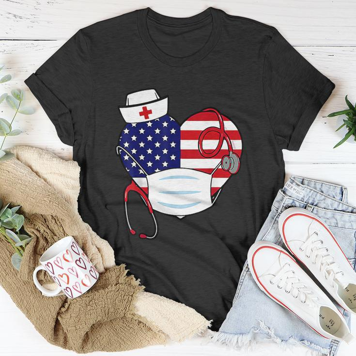 Christmas Nurse America Heart 4Th Of July Of Nurse Fun Unisex T-Shirt Unique Gifts