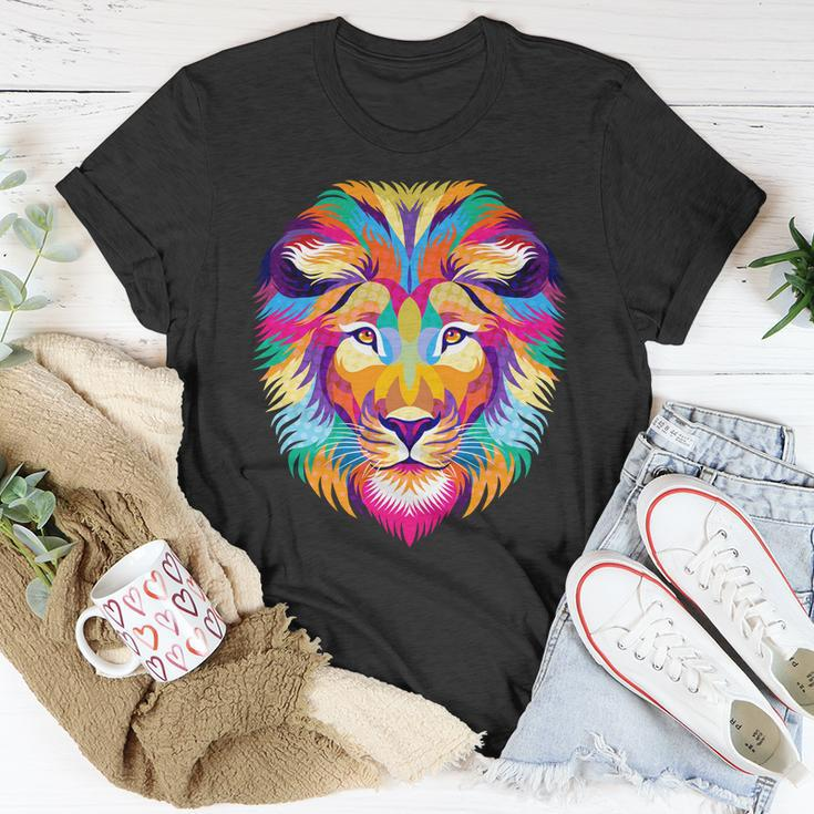 Colorful Abstract Lion Unisex T-Shirt Unique Gifts