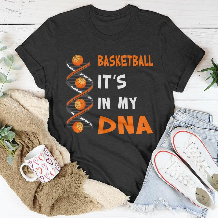 Cute Basketball Playing Basketball Is In My Dna Basketball Lover Unisex T-Shirt Unique Gifts
