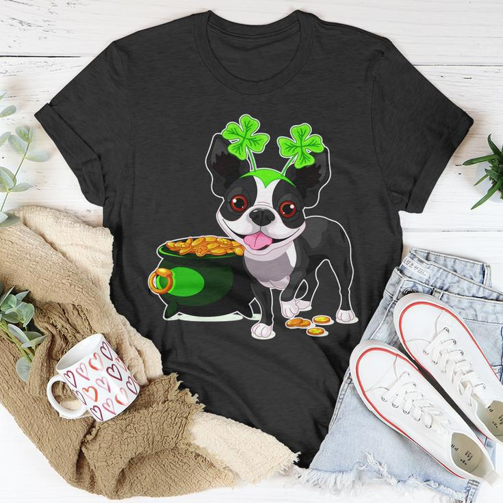 Cute Boston Terrier Shamrock St Patricks Day Unisex T-Shirt Unique Gifts