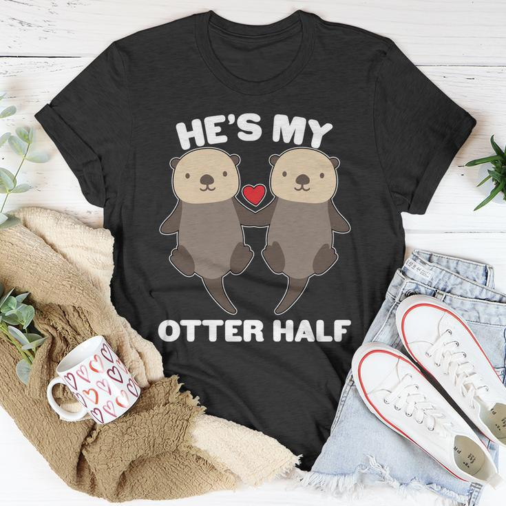 Cute Hes My Otter Half Matching Couples Shirts T-Shirt Personalized Gifts