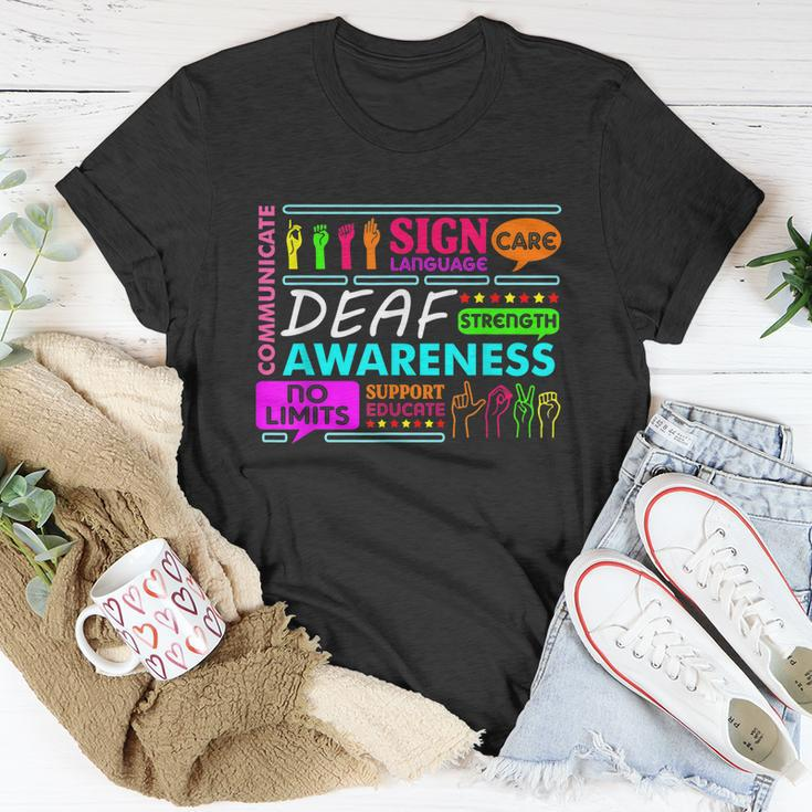 Deaf Awareness Sign Deafness Hearing Loss Warrior Tshirt Unisex T-Shirt Unique Gifts