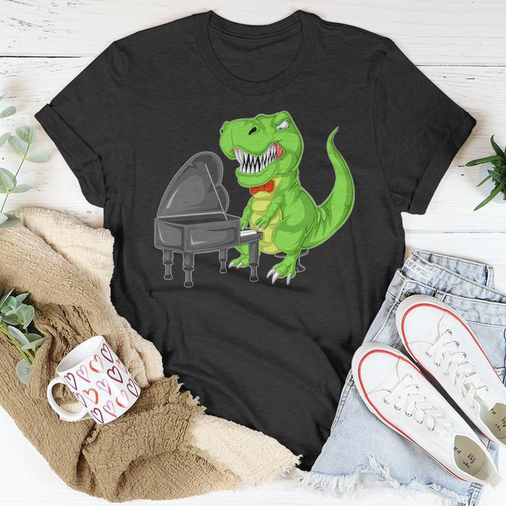 Dinosaur Piano Unisex T-Shirt Unique Gifts