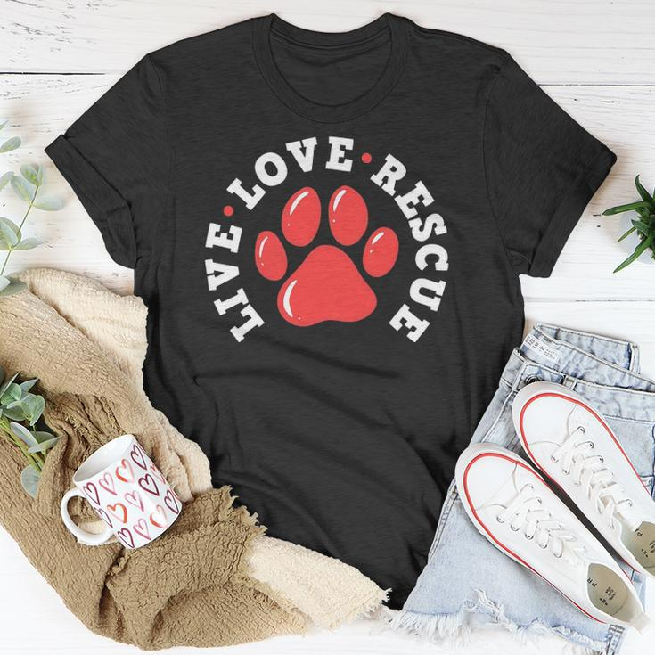 Dog Rescue Adopt Dog Paw Print Unisex T-Shirt Unique Gifts