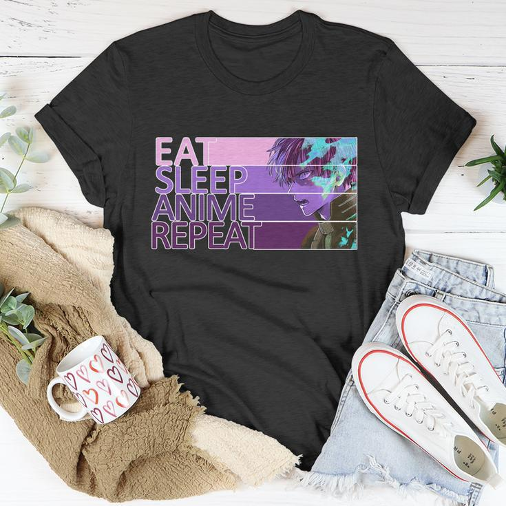Eat Sleep Anime Repeat Funny Cartoon Unisex T-Shirt Unique Gifts