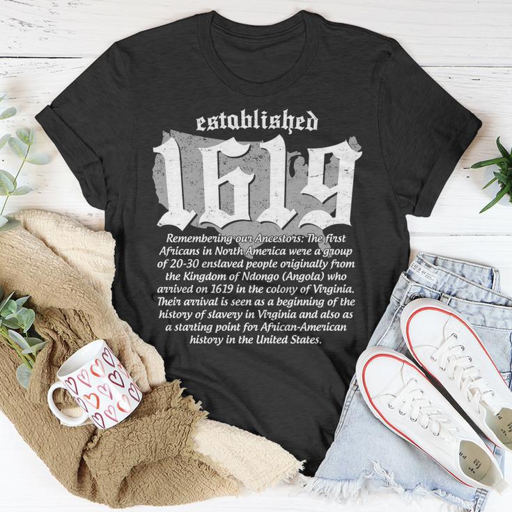 Established 1619 African American History Us Map Tshirt Unisex T-Shirt Unique Gifts