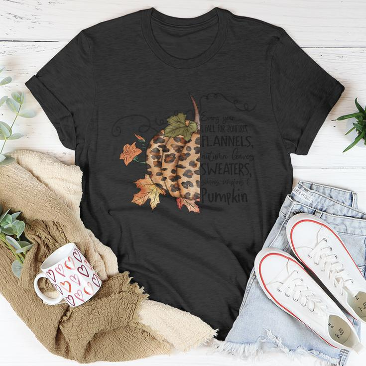 Every Year I Fall For Bonfires Flannels Thanksgiving Quote Unisex T-Shirt Unique Gifts