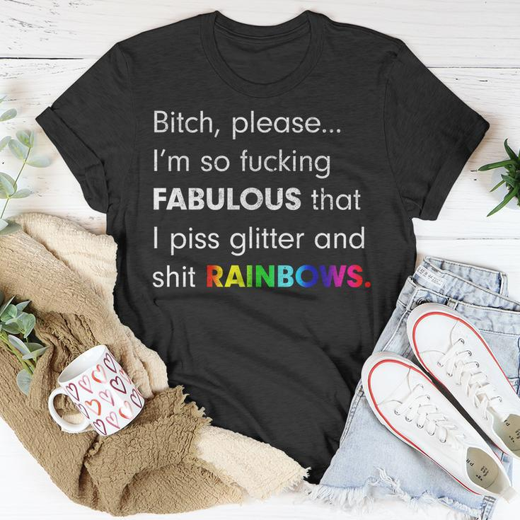 Fabulous Glitter And Rainbows Funny Gay Pride Tshirt Unisex T-Shirt Unique Gifts