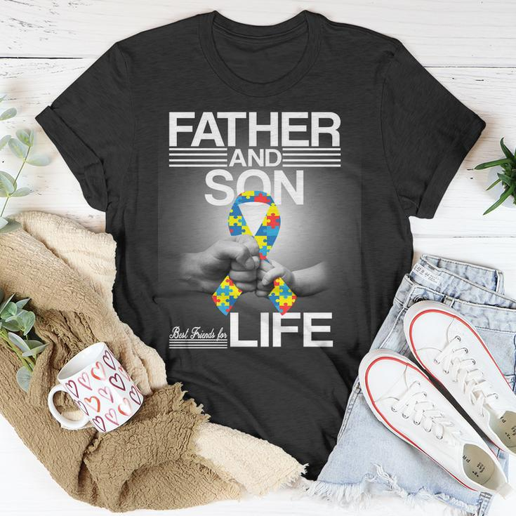 Father Son Best Friends For Life Autism Awareness Tshirt Unisex T-Shirt Unique Gifts
