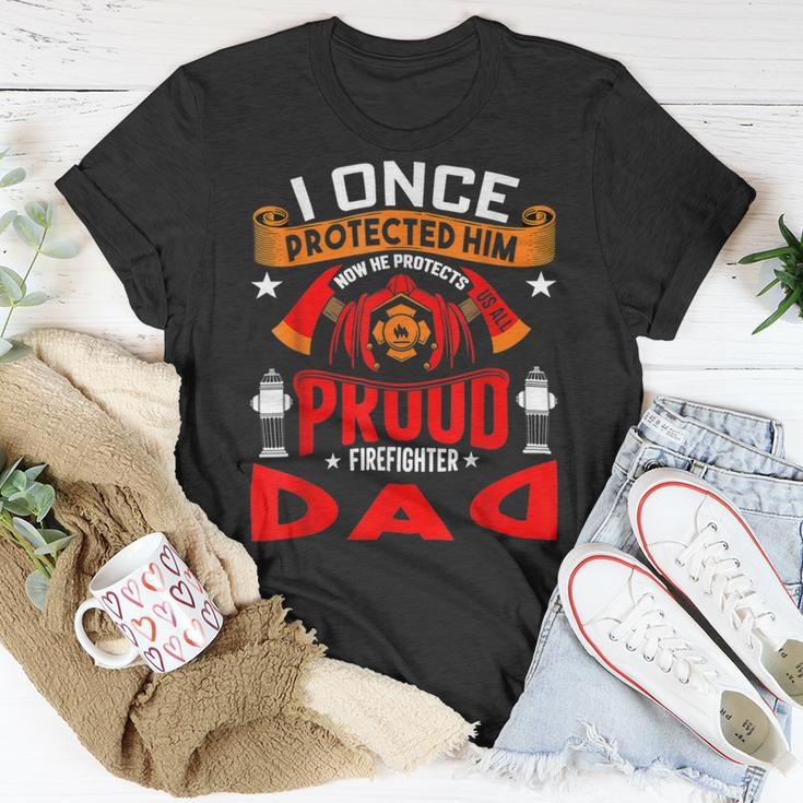 Firefighter Proud Firefighter Dad Unisex T-Shirt Funny Gifts