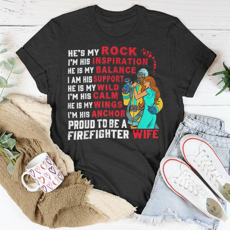Firefighter Proud To Be A Firefighter Wife Fathers Day Unisex T-Shirt Funny Gifts
