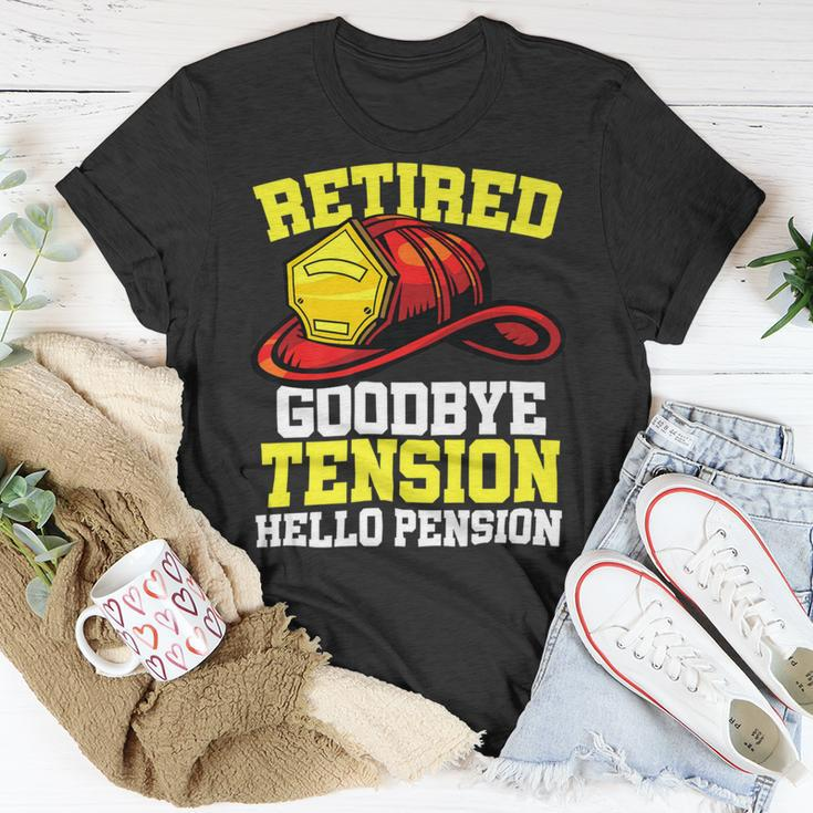 Firefighter Retired Goodbye Tension Hello Pension Firefighter V3 Unisex T-Shirt Funny Gifts