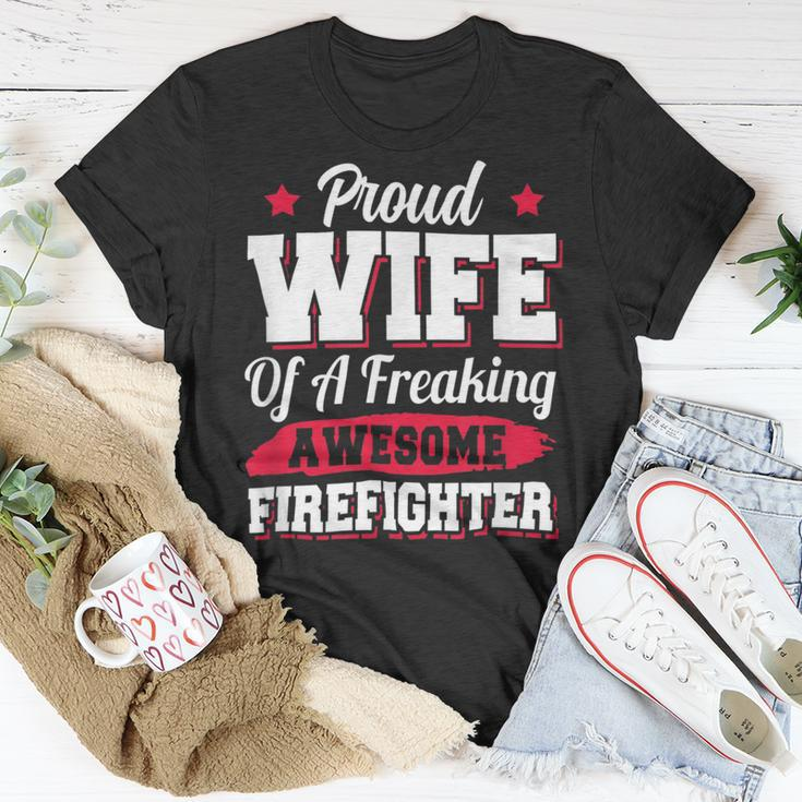 Firefighter Volunteer Fireman Firefighter Wife V2 Unisex T-Shirt Funny Gifts