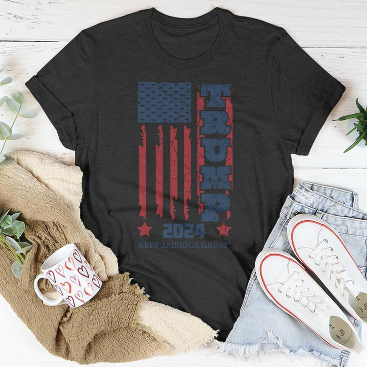 Funny Anti Biden Donald J Trump Distressed Flag Pocket Unisex T-Shirt Unique Gifts