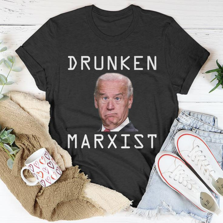 Funny Anti Biden Drunken Marxist Joe Biden Unisex T-Shirt Unique Gifts