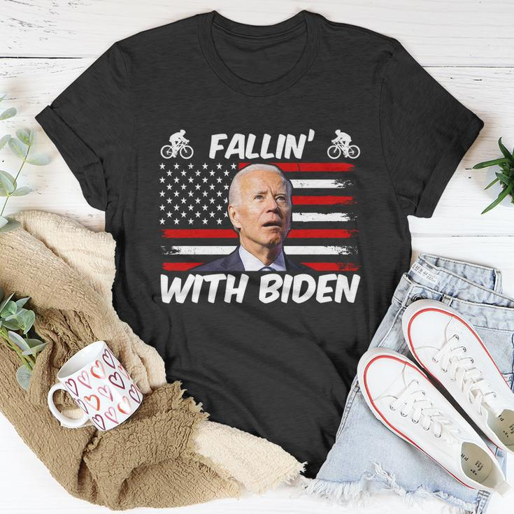 Funny Anti Biden Fallin With Biden Funny Bike Meme Unisex T-Shirt Unique Gifts