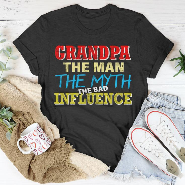 Funny Grandpa Man Myth The Bad Influence Tshirt Unisex T-Shirt Unique Gifts