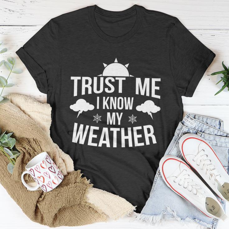 Funny Weather Meteorologist Gift Forecaster Weatherman Climate Fun Gift Unisex T-Shirt Unique Gifts