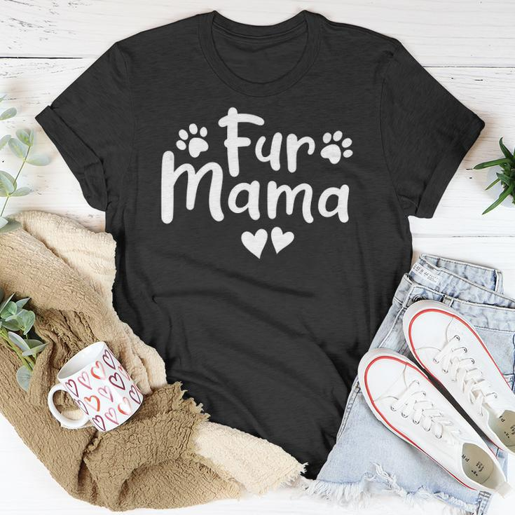 Fur Mama Paw Floral Design Dog Mom Mothers Day Unisex T-Shirt Unique Gifts