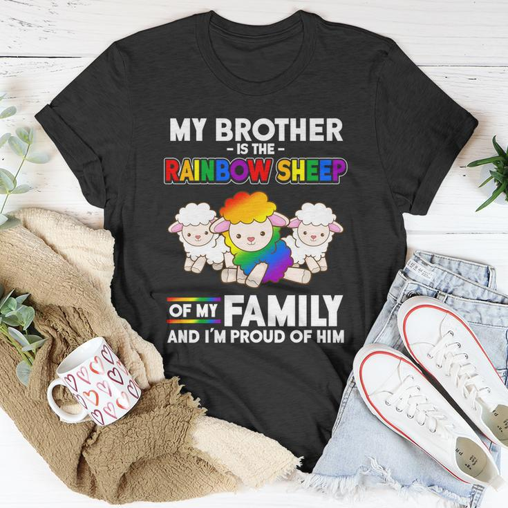 Gay Pride Brother Rainbow Sheep Of Family Proud Coming Out Cool Gift Unisex T-Shirt Unique Gifts