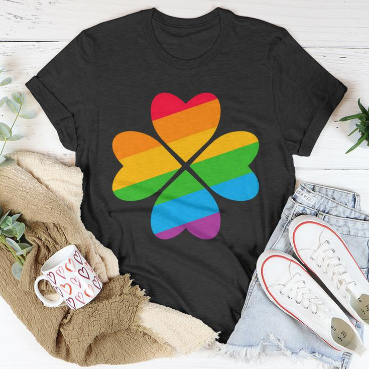 Gay Pride Flag Shamrock Lgbt St Patricks Day Parade T-Shirt Personalized Gifts