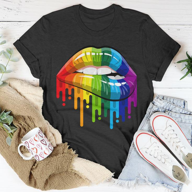 Gay Pride Lips Tshirt V2 Unisex T-Shirt Unique Gifts
