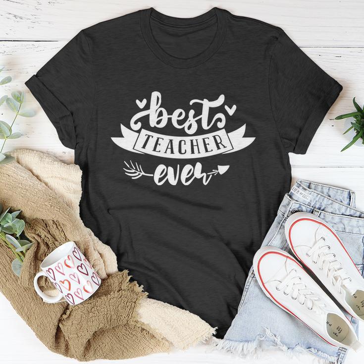 Gift For Teacher Best Teacher Ever_Tshirt_Black White Graphic Plus Size Shirt Unisex T-Shirt Unique Gifts