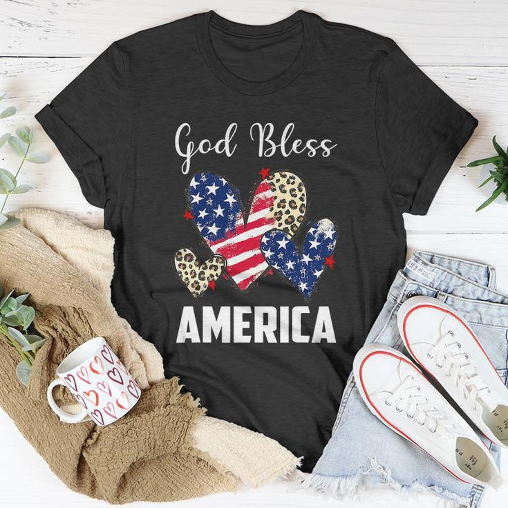 God Bless America Leopard Christian 4Th Of July Unisex T-Shirt Unique Gifts