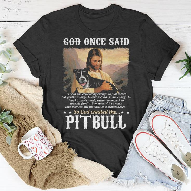 God And Pitbull Dog God Created The Pitbull T-shirt Personalized Gifts