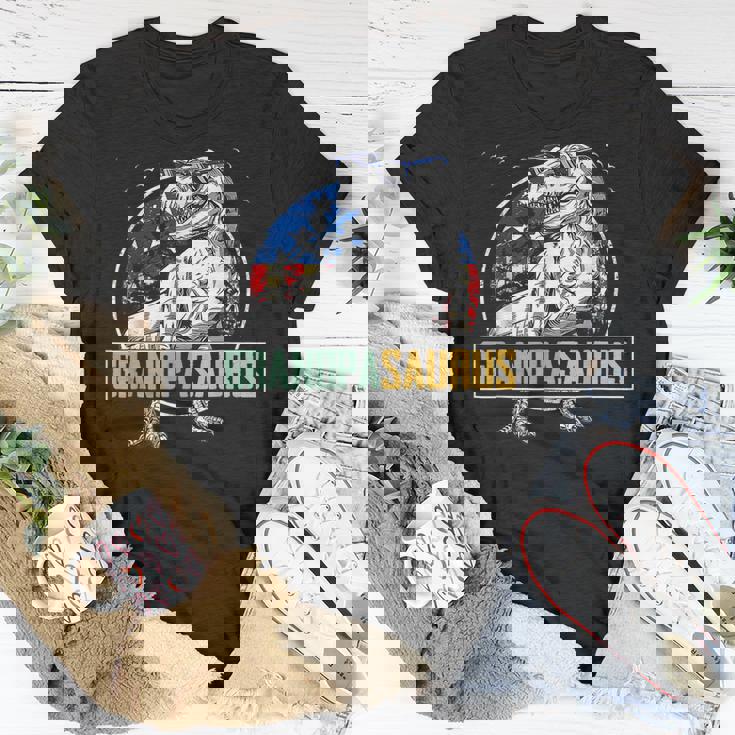 Grandpa Saurus Dinosaur Rex American Flag Matching T-shirt Personalized Gifts Grandpa Saurus Dinosaur Rex American Flag Matching T-shirt Personalized Gifts